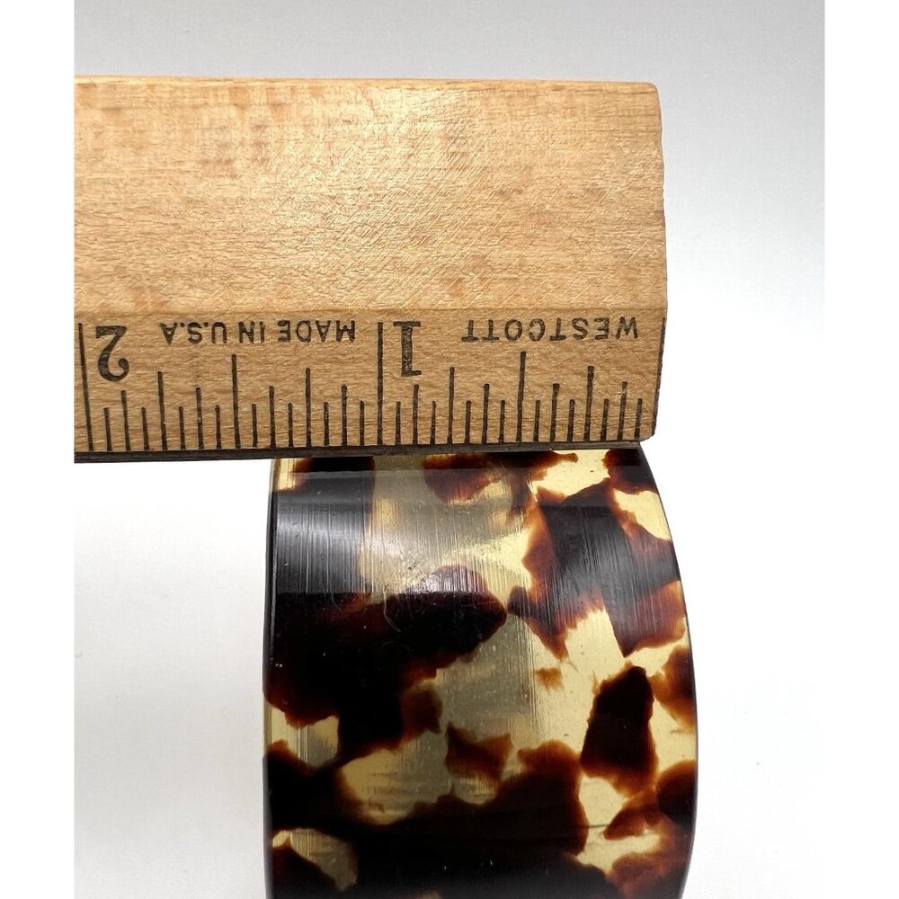 Vintage Translucent Faux Tortoise Shell  Wide Cuff Bracelet - Picture 6 of 7